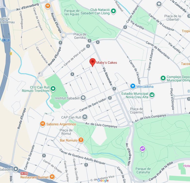 Localización de Maby's Cakes en Sabadell